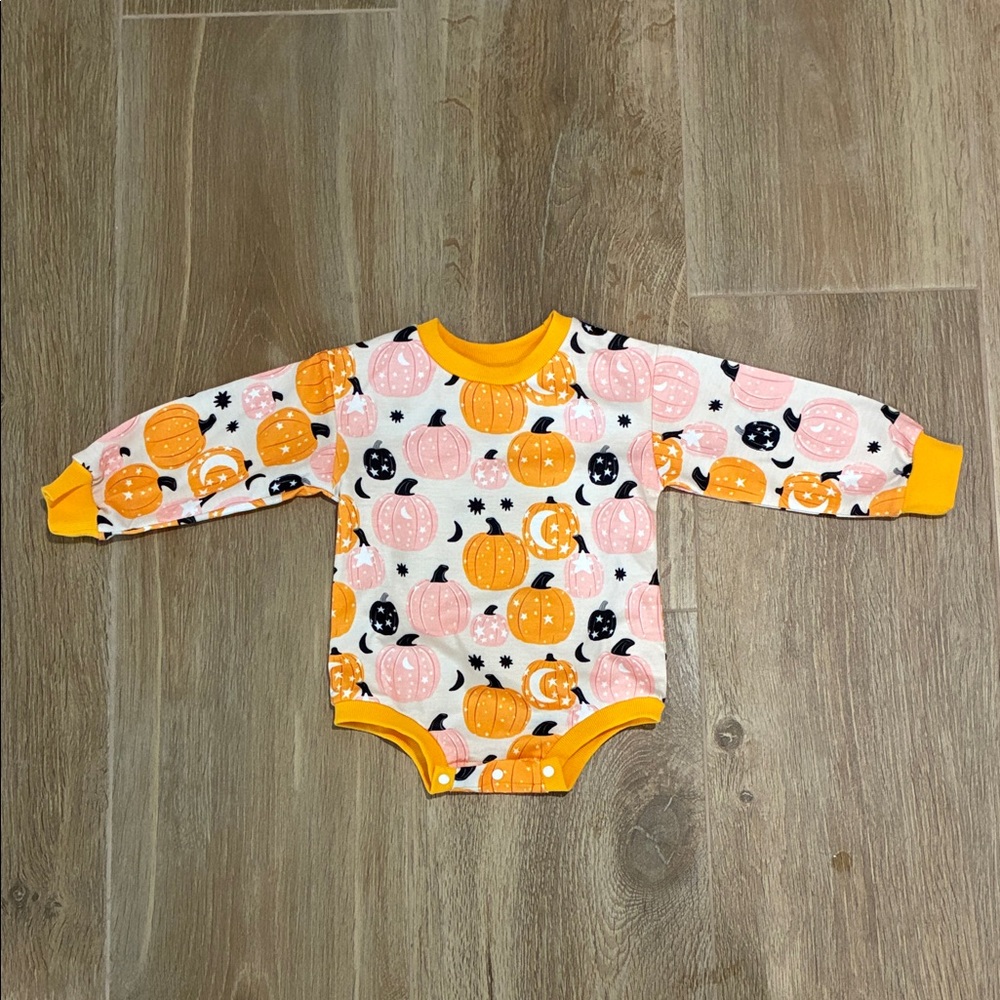 Halloween Pumpkin Print Kids Onesie